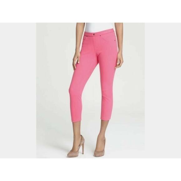 HUE Original Denim Leggings in Pink Lemonade, Size XS - Picture 2 of 2